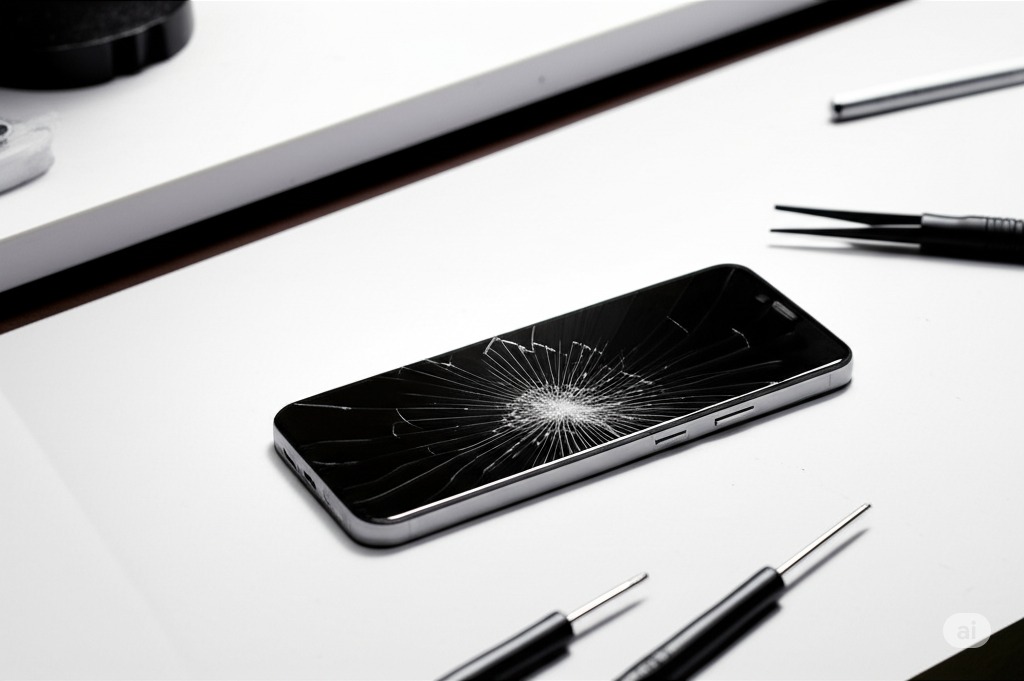 Celular com tela quebrada